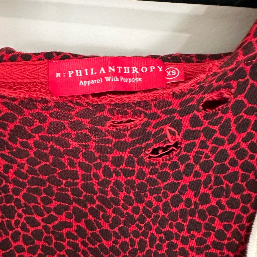 Philanthropy Red Distressed Animal Print - Picture 7 of 8